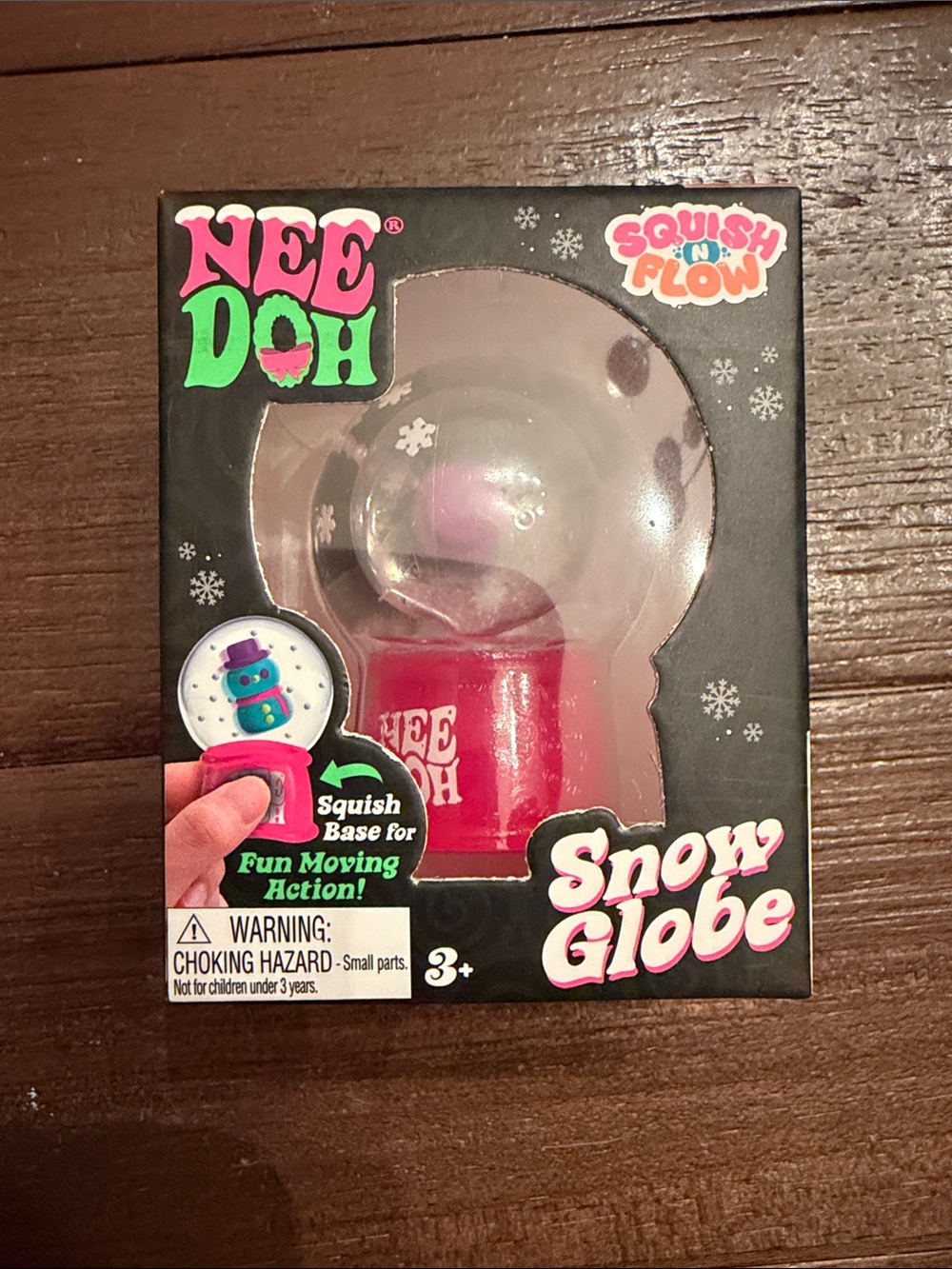 Needoh Pink Snow Globe
